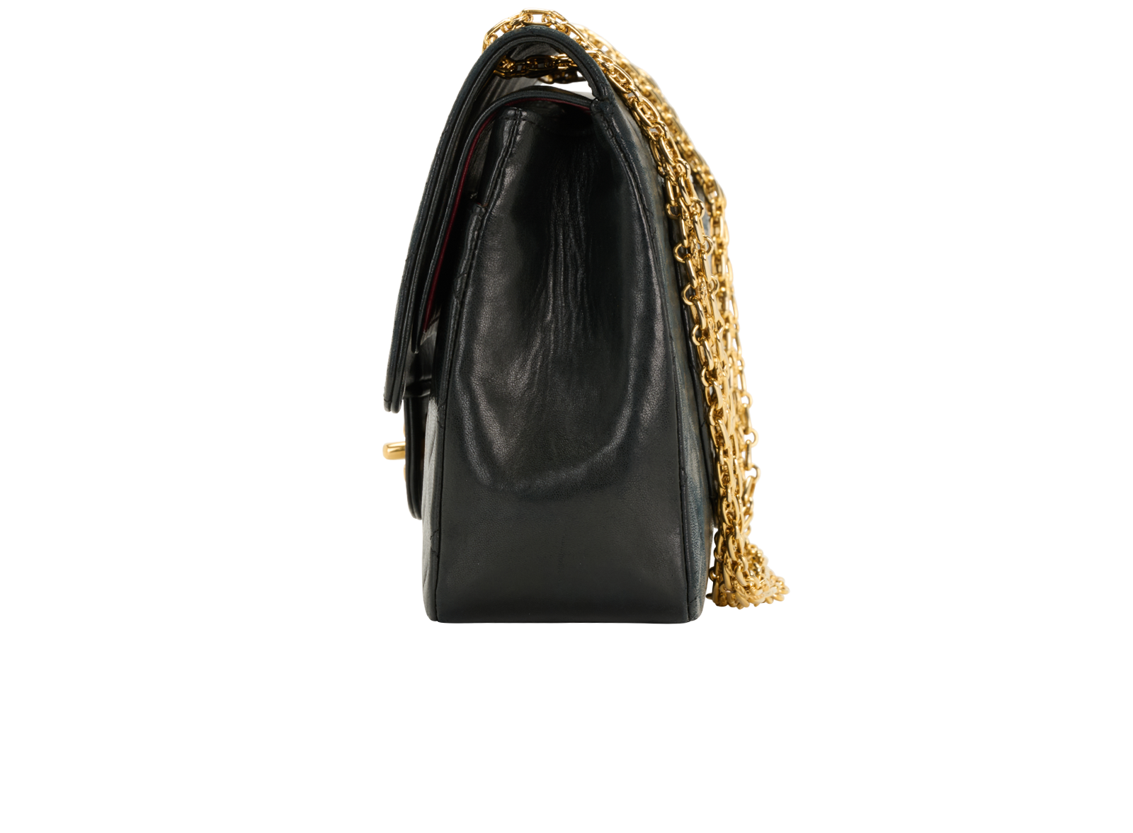 Medium Classic Double Flap, &pound;4,200, Handbags, Black, Lambskin Leather, Bottom view